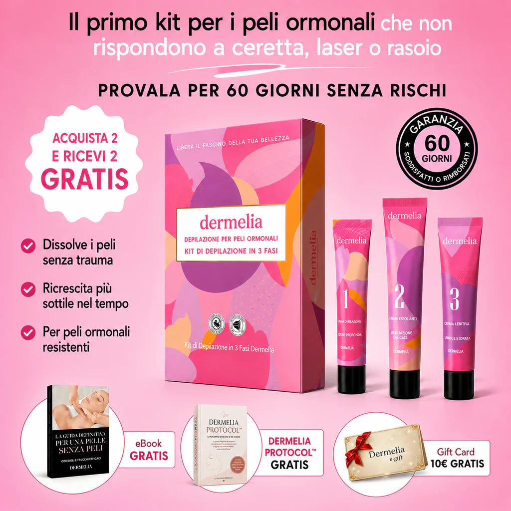 Le premier kit complet en 3 étapes qui affaiblit et dissout les poils hormonaux sans douleur ni irritation