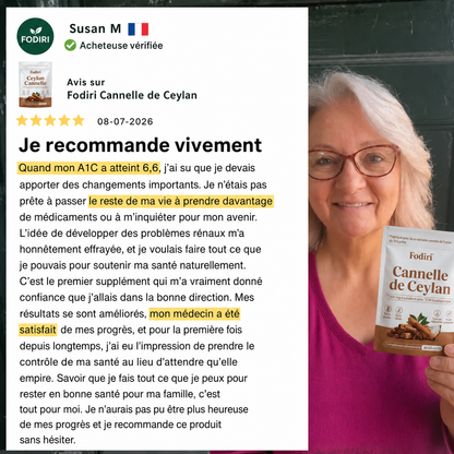 Fodiri™ Cannelle de Ceylan | Équivalent à 7 200 mg avec Huile TCM (MCT) – 30 Gélules Molles