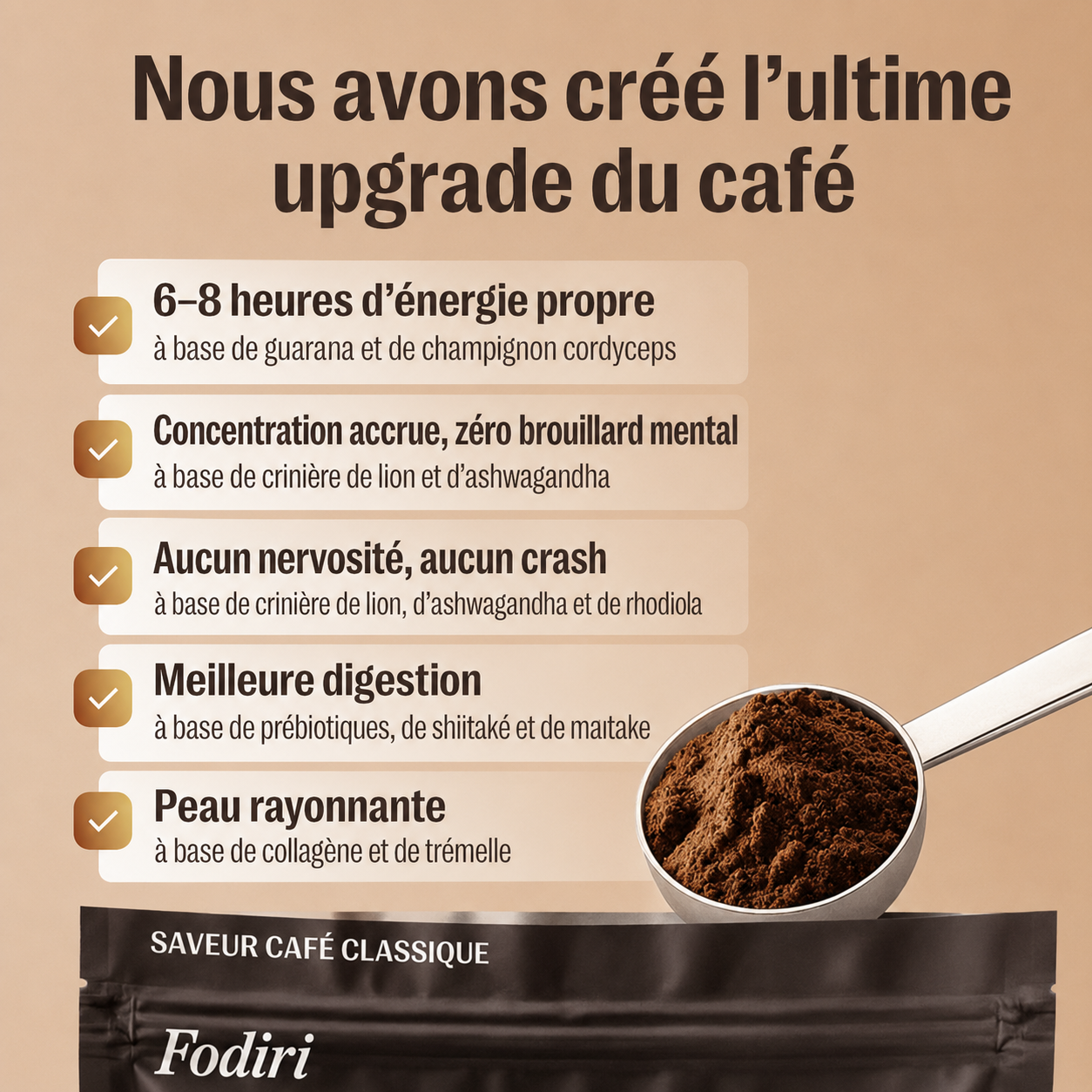 Fodiri™ Coffee 2.0 | Café Fonctionnel avec Adaptogènes (new design)