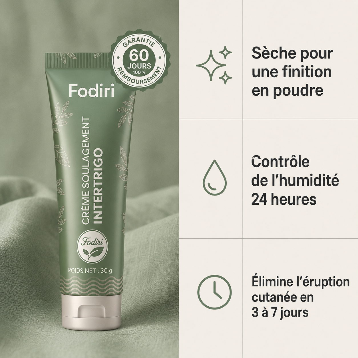 Fodiri™ Crème de Soulagement de l’Intertrigo