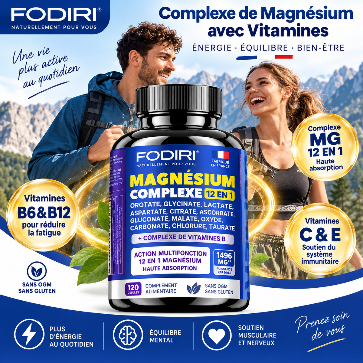 Complexe de Magnésium 12-en-1 + Vitamines B — Fodiri