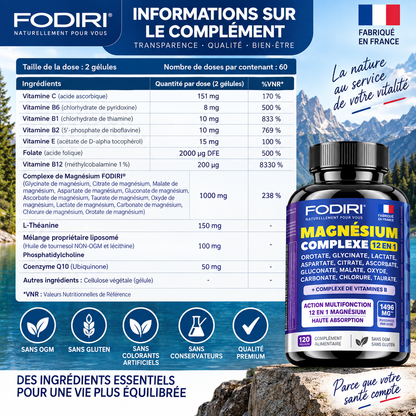 Complexe de Magnésium 12-en-1 + Vitamines B — Fodiri