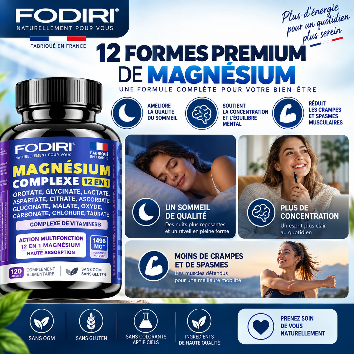 Complexe de Magnésium 12-en-1 + Vitamines B — Fodiri