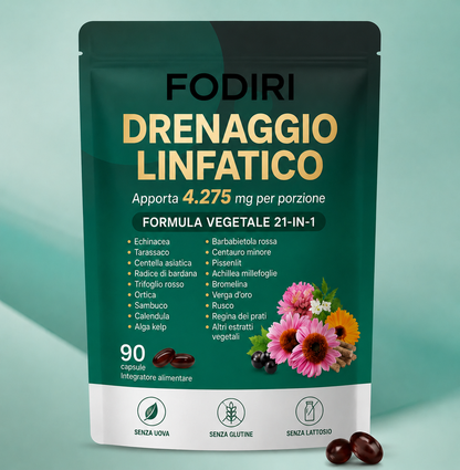 Fodirì® Drenaggio Linfatico 21 in 1 | 90 Capsule | Formula Vegetale Premium