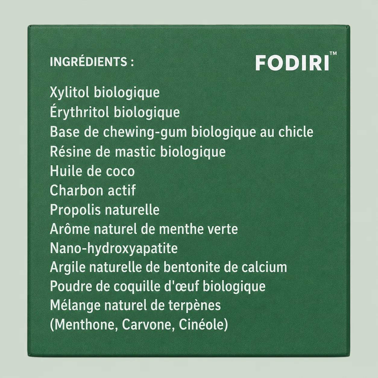 Chewing-gum reminéralisant à base de résine naturelle