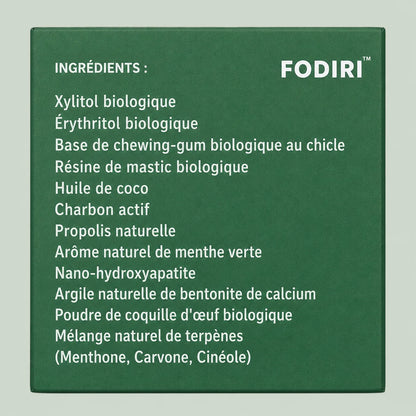 Chewing-gum reminéralisant à base de résine naturelle